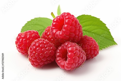 Raspberry on white background.