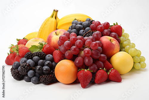 Fruits isolated on white background.