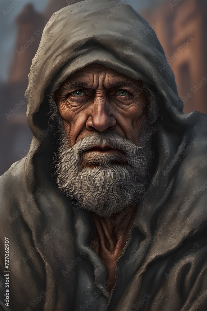 portrait of poor old man portrait of poor old man
