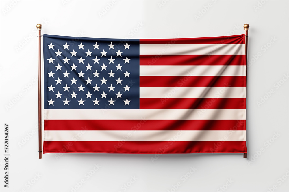Obraz premium USA flag isolated on white background.