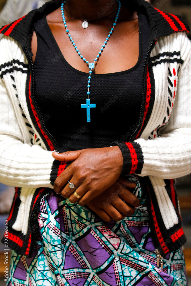 Faithful at Karongi Genocide Memorial church, Kibuye, western Rwanda