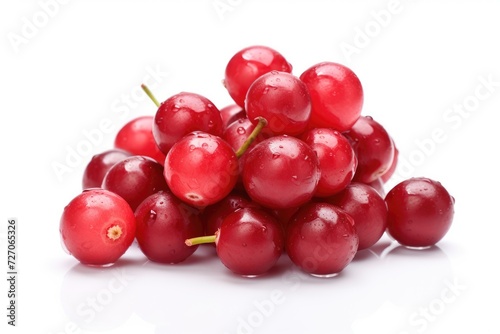 Cranberry on white background.