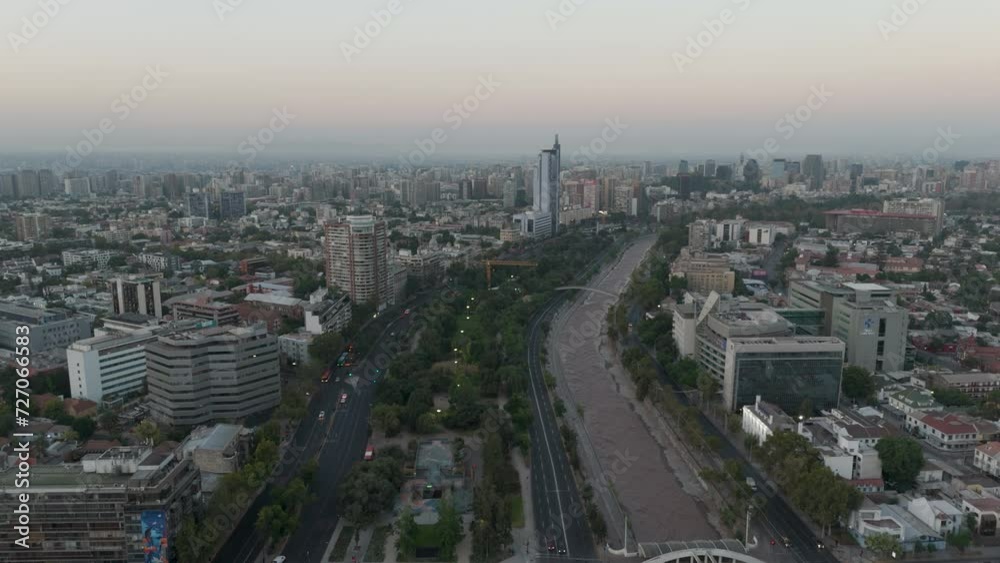 Providencia Santiago de Chile Panoramic View Traffic Providencia Santiago de Chile Panoramic View Traffic