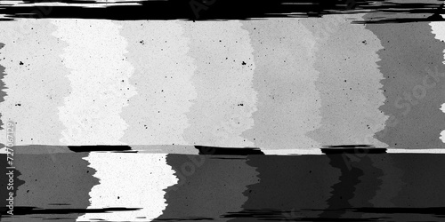 Seamless no signal transmission error black and white bars TV static noise pattern. Television screen or video game pixel glitch damage background texture Retro 80s analog pop art transparent overlay