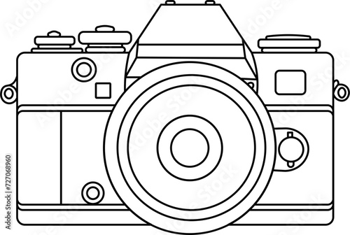 Camera Outline Vector Illustration