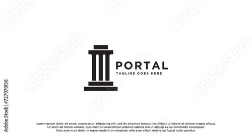 Pillar, Portal Law Firm, Attorney And Law Company Logo Design. Vector template Illustration.