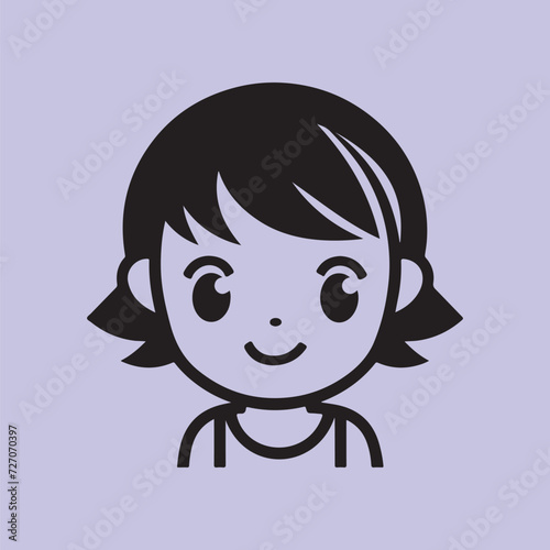 Cute Cartoon Little Girl. Vector illustration