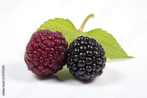 Boysenberry on white background.