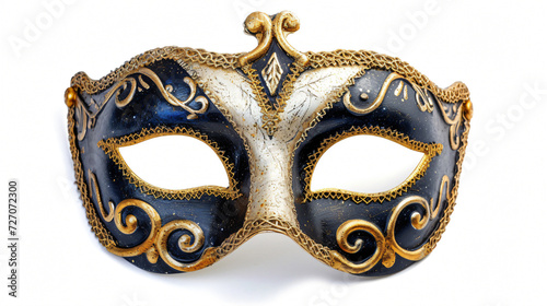 Colorful and vibrant opera carnival mask isolated on a white background, perfect for adding a touch of mystery and elegance to your designs.