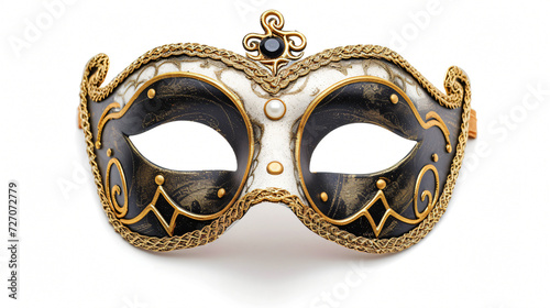 Stunning opera carnival mask isolated on white background. This exquisite mask features intricate details, vibrant colors, and a touch of mystery, making it the perfect choice for any masque