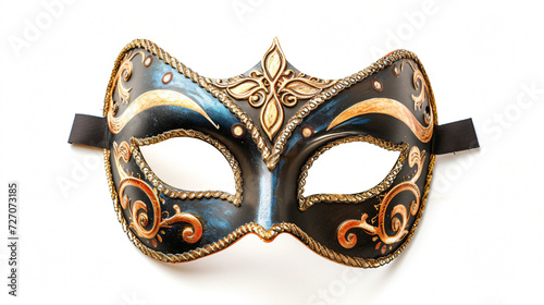 A stunning opera carnival mask with intricate details and vibrant colors, perfect for adding a touch of elegance and mystery to any design project. Isolated on a white background.