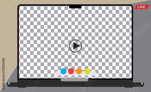 video frame transparent compatible with any platform for video conferencing and live streaming landscape dimension 9:16 with modern color and simple