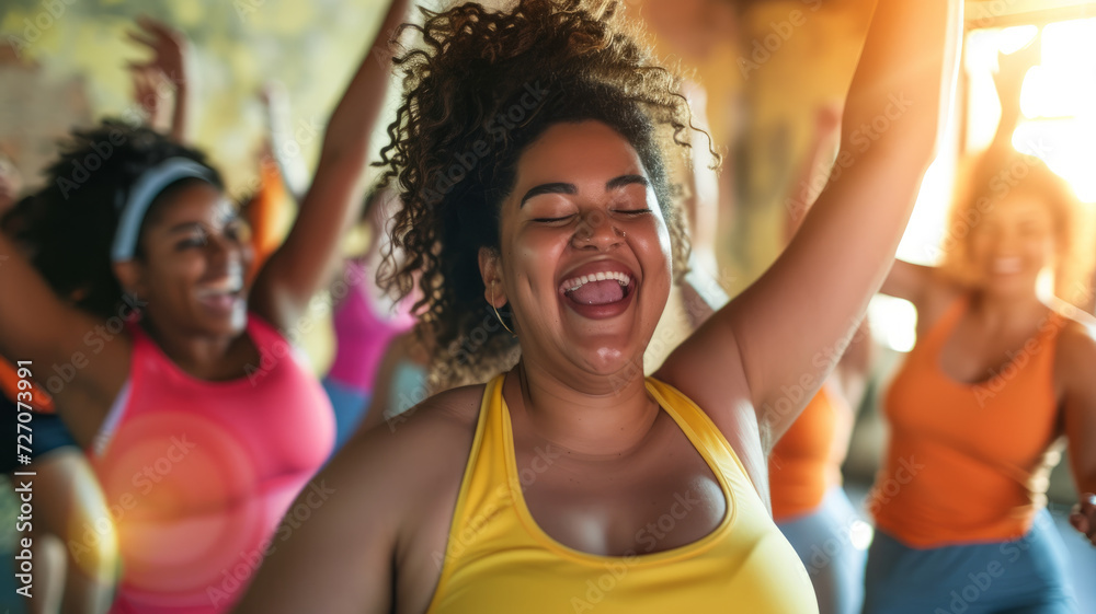 A group of women in the gym. A group of women in the gym.