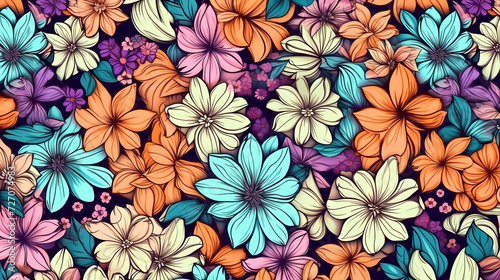 Seamless flower background  colorful flower background