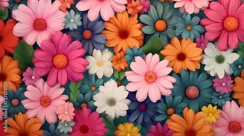 Seamless flower background, colorful flower background © jiejie