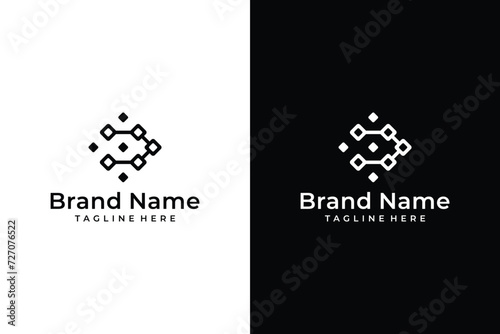 vector letter D logo creative abstract connection