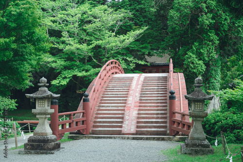 高野山 丹生都比売神社の赤い輪橋 photo