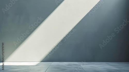 Grey wall with shadows. Geometric shadow on grey wall. Minimal interior background