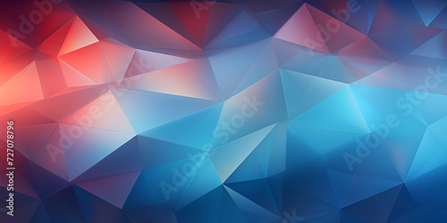 Geometric polygon abstract background  A blue and red background with a triangle pattern. 