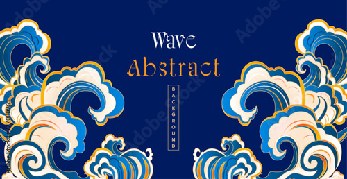 Vector oriental wave abstract illustration design background