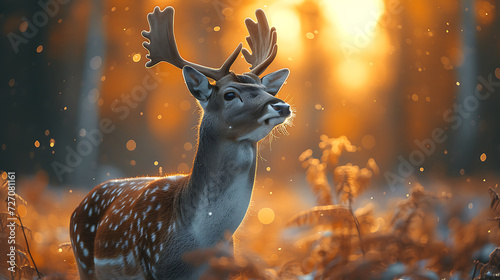 the deer is looking up while out in the forest © growth.ai
