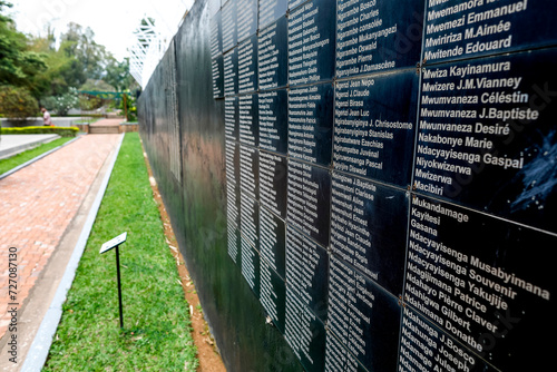Obraz na plátně Kigali Genocide Memorial, Gisozi, Kigali, Rwanda. Wall of names