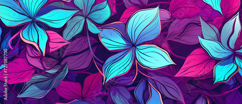 Abstract flowers pattern, floral background.