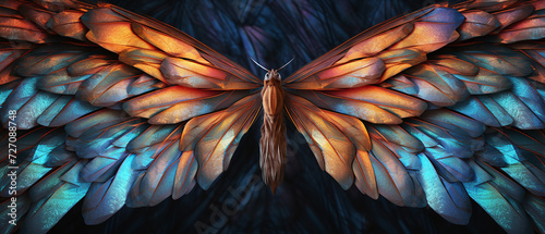 Close-up of insect wings, abstract background, insect wings pattern.