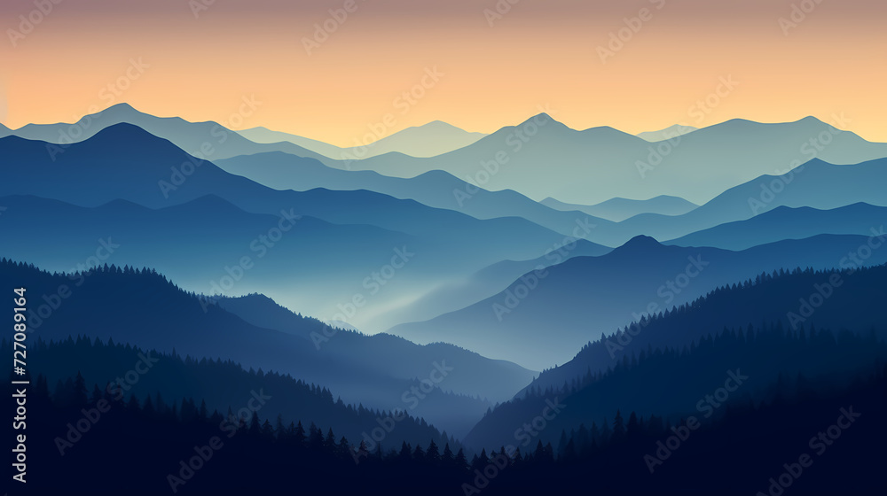 Stunning mountains, panoramic peaks PPT background