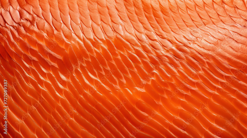 Close-up of raw fresh salmon sashimi structure. Food fish background. Generative AI