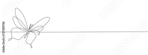 Line art illustration of a butterfly
