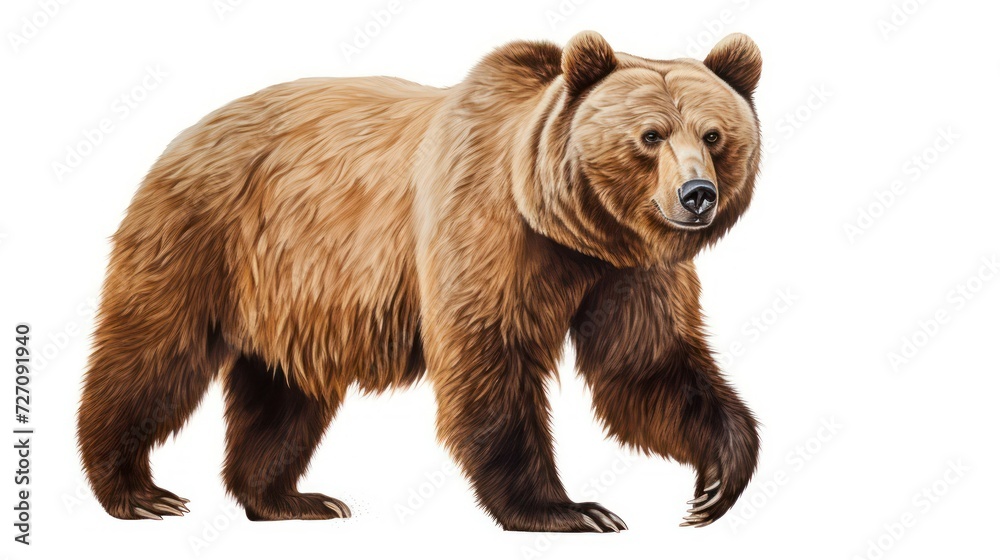 Fototapeta premium brown bear isolated on white background