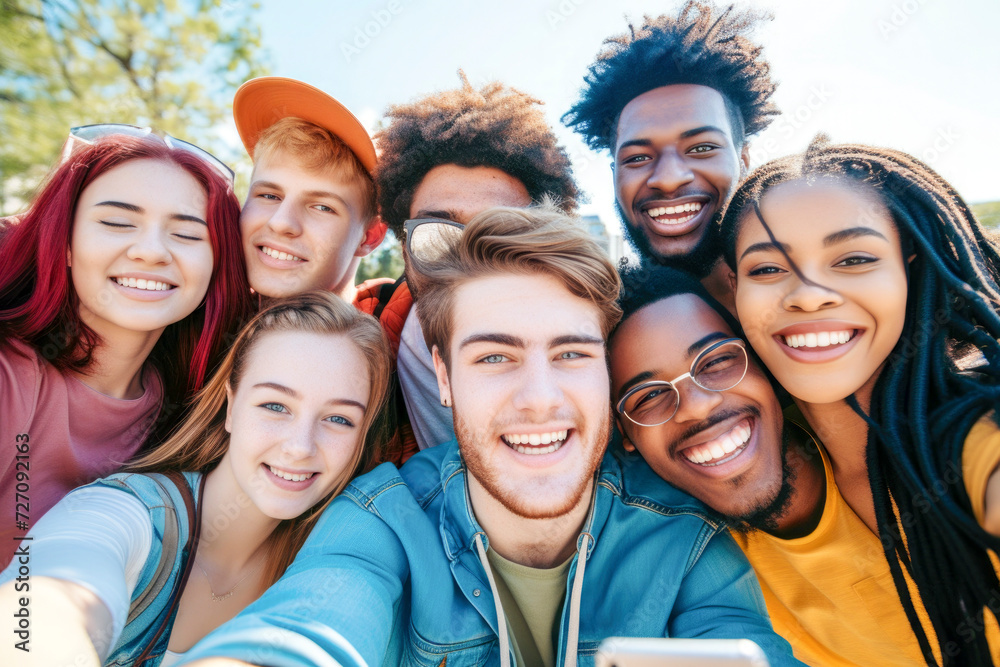 International group of young people smiling together at camera - Happy friends taking selfie pic International group of young people smiling together at camera - Happy friends taking selfie pic