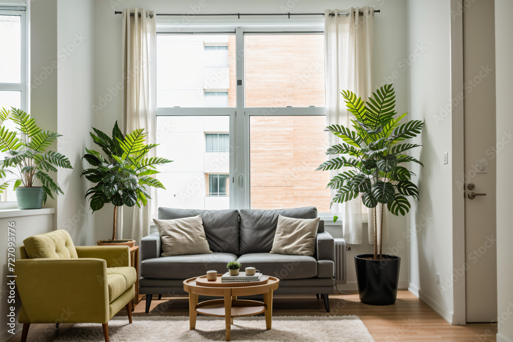 Fototapeta premium Wohnung mit grünen Pflanzen