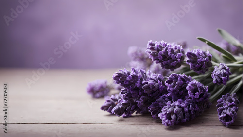 Lavender blossom with copy space. Sophisticated lavender blossom on a muted lavender background with space for text.