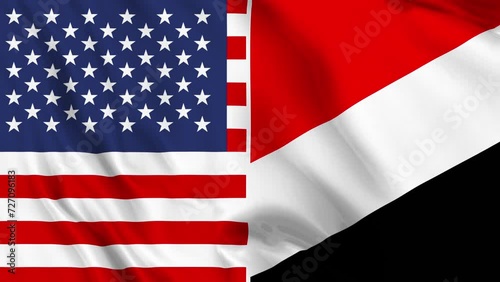 USA and Sealand Principality Flag Loop photo