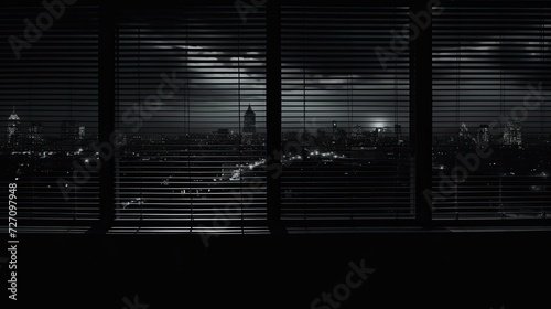 a window with blinds in a desolate room looking out