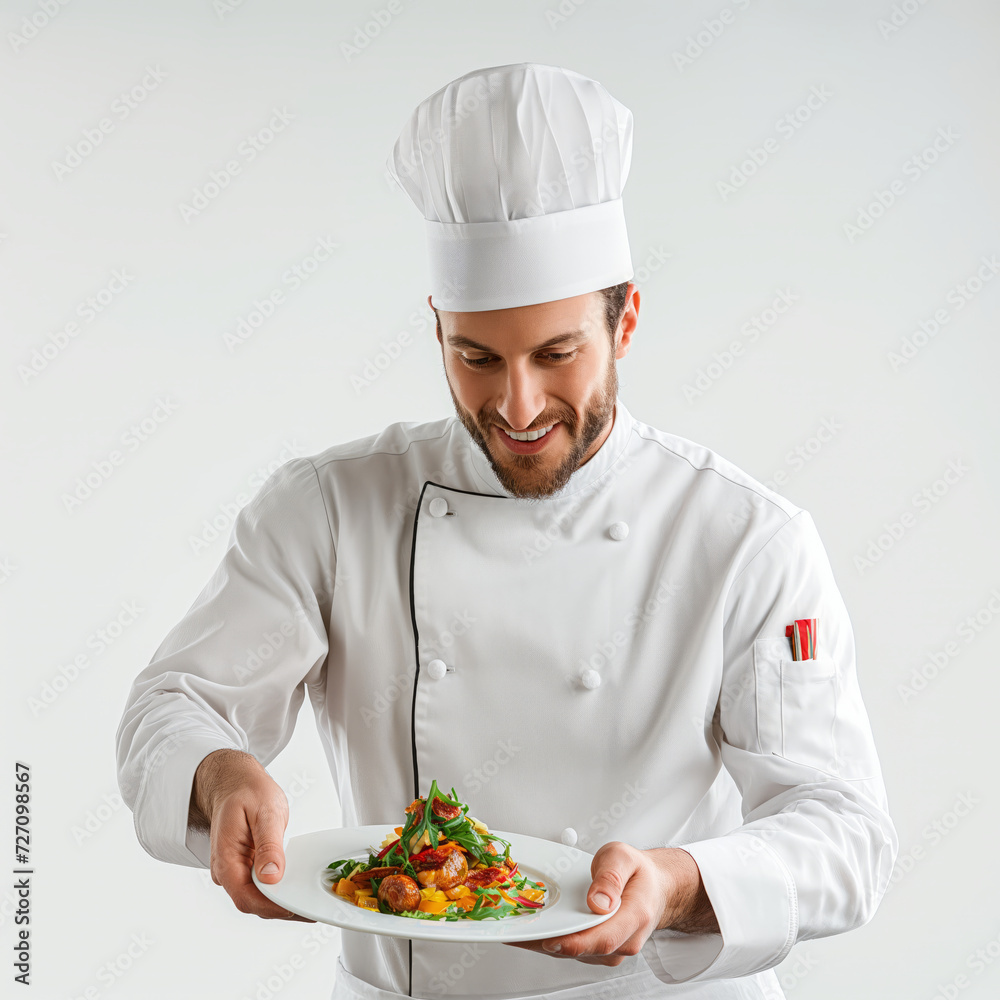 Studio shoot featuring a professional chef in culinary attire Studio shoot featuring a professional chef in culinary attire