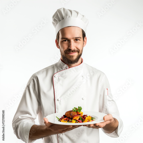 Studio shoot featuring a professional chef in culinary attire