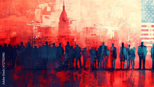 Conservative Convocation: A Gathering of Republican Supporters in a Campaign Event. Vector.