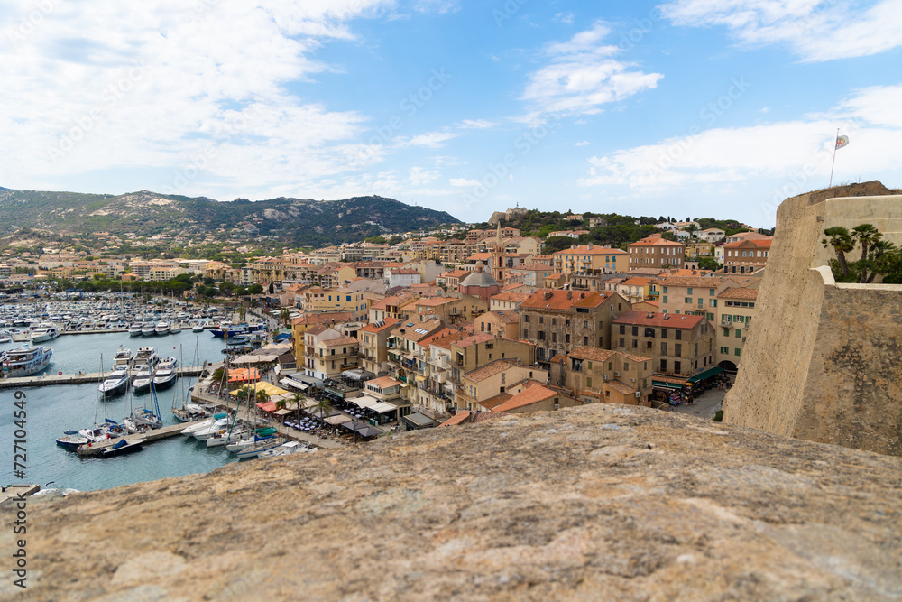 Blick von der Zitadelle in Calvi, Korsika, Frankreich