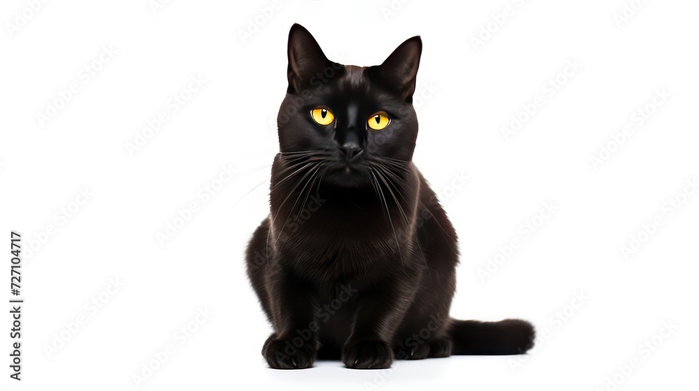 black cat on a white background