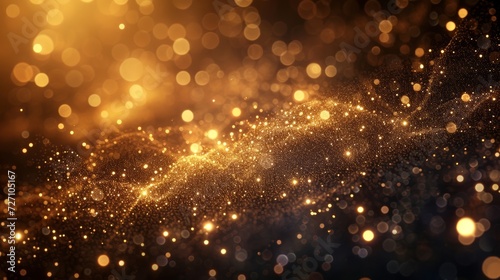 Gleaming golden sparks suspended in a rich, shimmering background, evoking celestial beauty.
