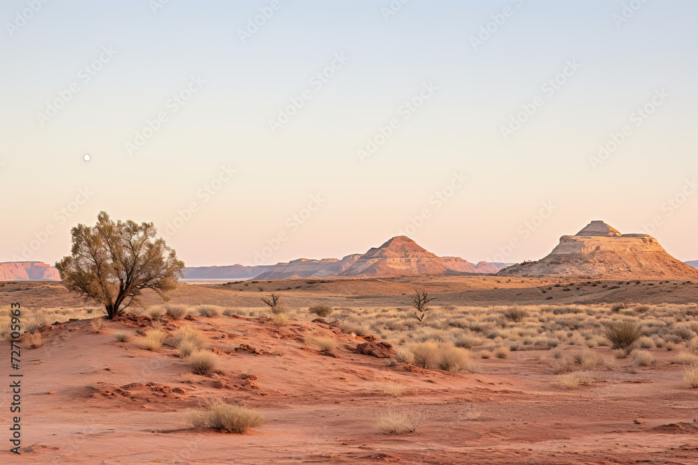 Naklejka premium sunset in the barren.