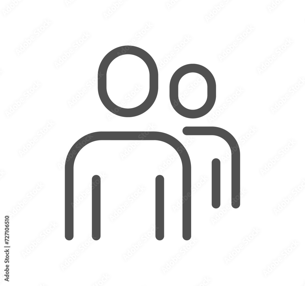People related icon outline and linear vector. People related icon outline and linear vector.