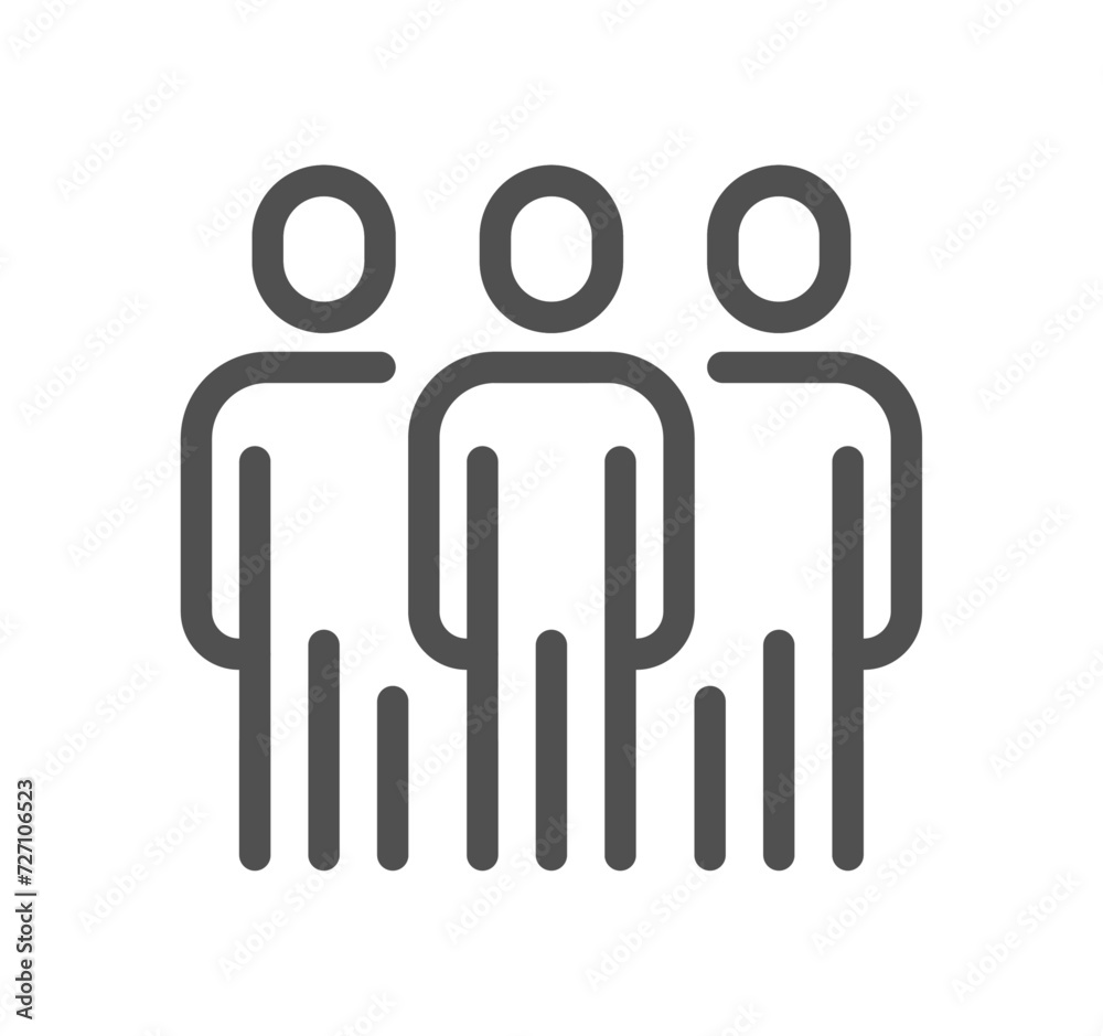 People related icon outline and linear vector. People related icon outline and linear vector.