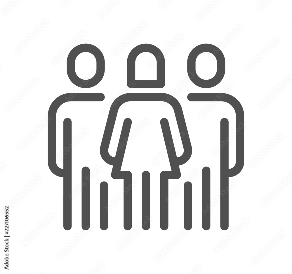 People related icon outline and linear vector. People related icon outline and linear vector.
