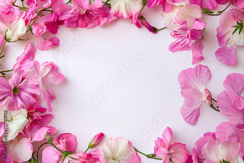 Captivating scene of beautiful flowers frameand copy space