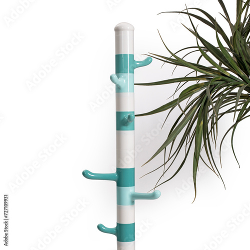 Modern freestanding coat rack isolated on white background