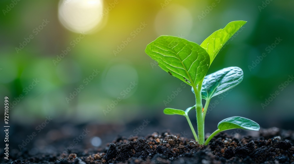 a young plant sprouting from the ground a young plant sprouting from the ground